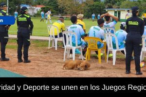 Policía acompaña el inicio de los Juegos Intercolegiados en Vichada con estudiantes y autoridades presentes en la apertura.