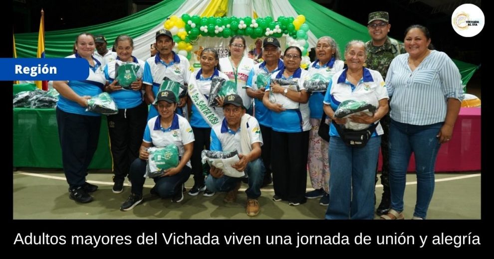 Adultos mayores del Vichada celebrando con alegría durante el Encuentro Departamental 2025