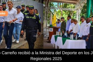 La Ministra del Deporte, Patricia Duque Cruz, llegó a Puerto Carreño en el marco de los Juegos Regionales 2025.