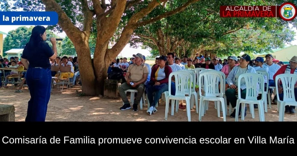 Funcionarios de la Comisaría de Familia realizan jornada preventiva en la Institución Educativa Rural Villa María en La Primavera, Vichada.